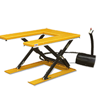 Dvižne mize z nizko višino v spuščenem položaju za nakladanje s paletnimi vozički